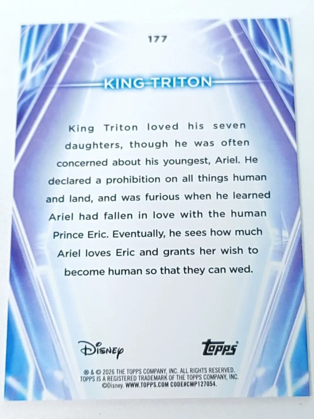 King Triton Topps 2026 Disney Neon Gold Holo Parallel Limited 49/50 - Picture 4 of 4